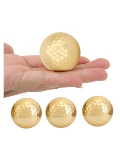 KASTWAVE Golden Golf Balls, 4Pcs Gold Plating Double Layer Golf Ball, Golf Balls Bulk, Golf Ball Accessory For Golf Clubs Golfers Lovers Beginners Golf Practicing  - Image 4