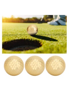 KASTWAVE Golden Golf Balls, 4Pcs Gold Plating Double Layer Golf Ball, Golf Balls Bulk, Golf Ball Accessory For Golf Clubs Golfers Lovers Beginners Golf Practicing  - Image 2