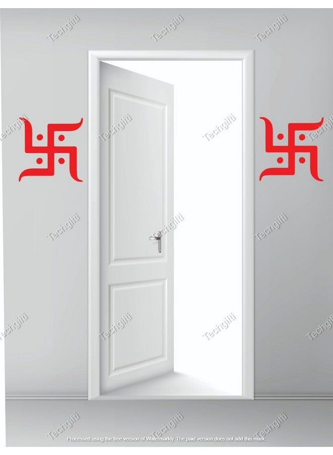 Techgifti™ Religious Vinyl Diwali Navratri Occasion Swastik Wall Sticker, 6 X 6 Inches Pack of 6 - Image 4