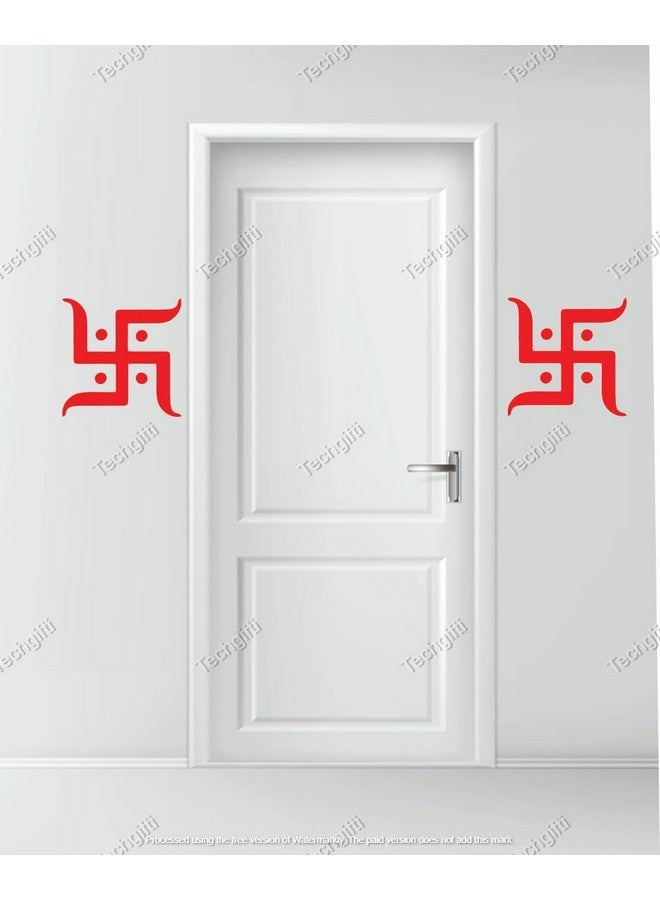 Techgifti™ Religious Vinyl Diwali Navratri Occasion Swastik Wall Sticker, 6 X 6 Inches Pack of 6 - Image 3
