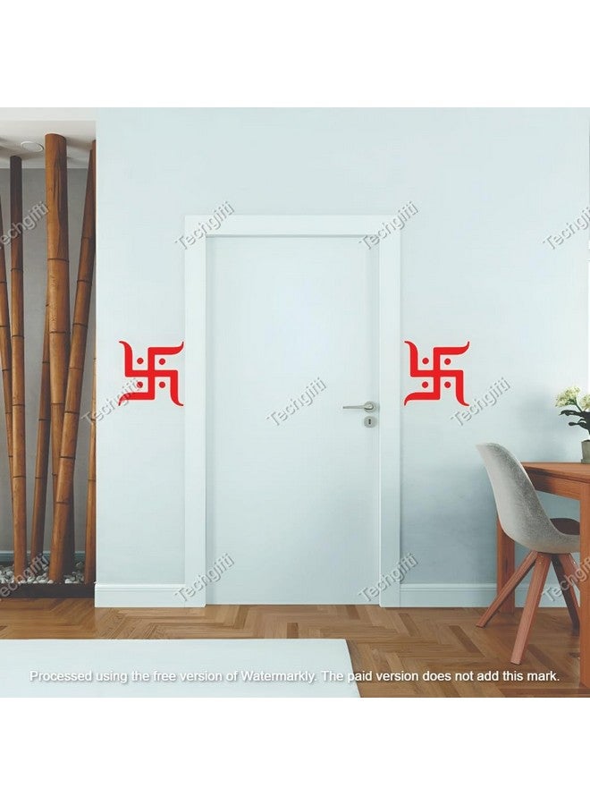 Techgifti™ Religious Vinyl Diwali Navratri Occasion Swastik Wall Sticker, 6 X 6 Inches Pack of 6 - Image 2