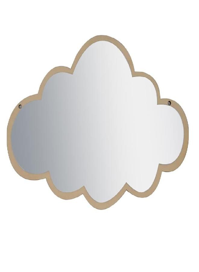 FOMIYES FOMIYES Children Mirror Cloud Wooden Mirror Cartoon Safety Shatterproof Mirror Wall Sticker Nordic Kid Bedroom Nursery Decoration Mirror - Image 1