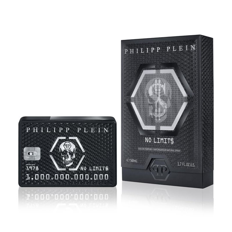 Philipp Plein Eau de Parfum No Limits 50 ml Parfum Homme Notes Orientales et Boises Un Tatouage Olfactif Indlbile et Sensuel Bois Oriental Flacon en Verre Laqu Noir