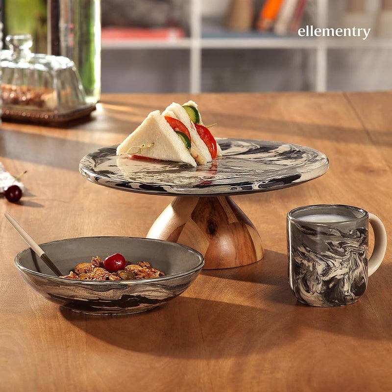 Ellementry Carbon Ceramic Pasta Bowl (400 ml) | Mixing Bowl & Serving Bow|Eco-Friendly Microwave Oven Safe|Bowls for Cereal, Salad, Rice, Soup, Pasta & Snack|Kitchen Accessories/Diwali Gift Items - Image 5