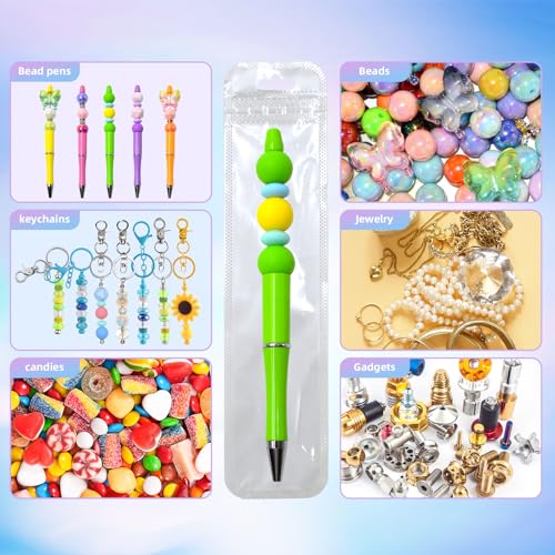 DASTTUIS 50 Pieces Pen Packaging Bags for Beadable Pen - Packaging Bag for Small Business Resealable Bag - Applies to Beaded Pens, Keychain, Jewelry, Candy Bags - Image 4