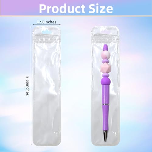 DASTTUIS 50 Pieces Pen Packaging Bags for Beadable Pen - Packaging Bag for Small Business Resealable Bag - Applies to Beaded Pens, Keychain, Jewelry, Candy Bags - Image 2