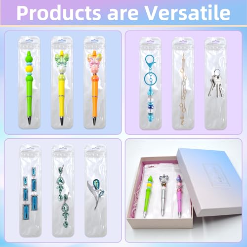 DASTTUIS 50 Pieces Pen Packaging Bags for Beadable Pen - Packaging Bag for Small Business Resealable Bag - Applies to Beaded Pens, Keychain, Jewelry, Candy Bags - Image 5