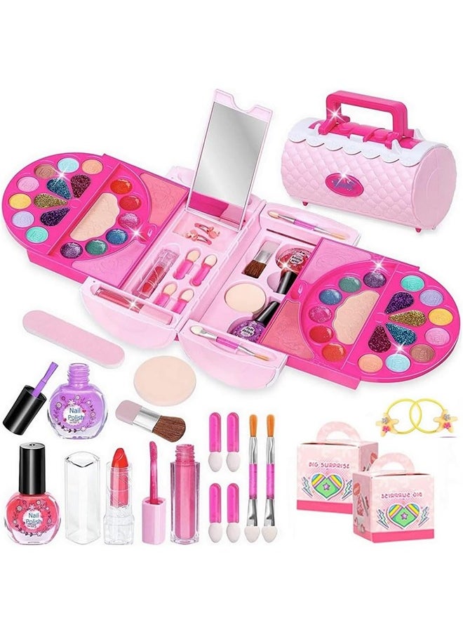Beauenty Kids Makeup Set for Girls: Makeup Kit Toy for Pretend Play – Real Washable Cosmetic Makeup Toys with Portable Box, Safe Princess Dress-Up Toy –Gift for Girls Children Aged Over three years old  - Image 1