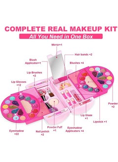 Beauenty Kids Makeup Set for Girls: Makeup Kit Toy for Pretend Play – Real Washable Cosmetic Makeup Toys with Portable Box, Safe Princess Dress-Up Toy –Gift for Girls Children Aged Over three years old  - Image 2