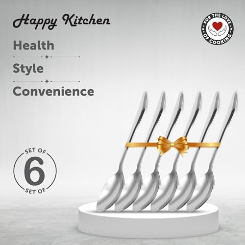 Fackelmann Happy Kitchen 6 Pieces Stainless Steel Baby Spoon Set for Home and Kitchen use | Shiny and Sturdy | Cutlery Set | Suitable for Yogurt, Soup, Ice-Cream, Cakes, Vegetables - 15cm, Silver - Image 5