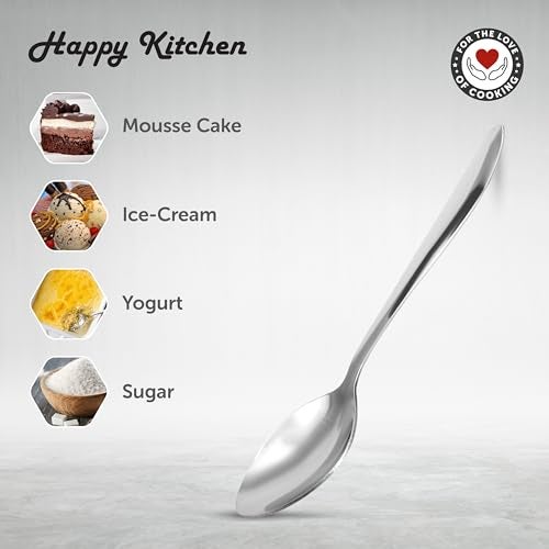 Fackelmann Happy Kitchen 6 Pieces Stainless Steel Baby Spoon Set for Home and Kitchen use | Shiny and Sturdy | Cutlery Set | Suitable for Yogurt, Soup, Ice-Cream, Cakes, Vegetables - 15cm, Silver - Image 3