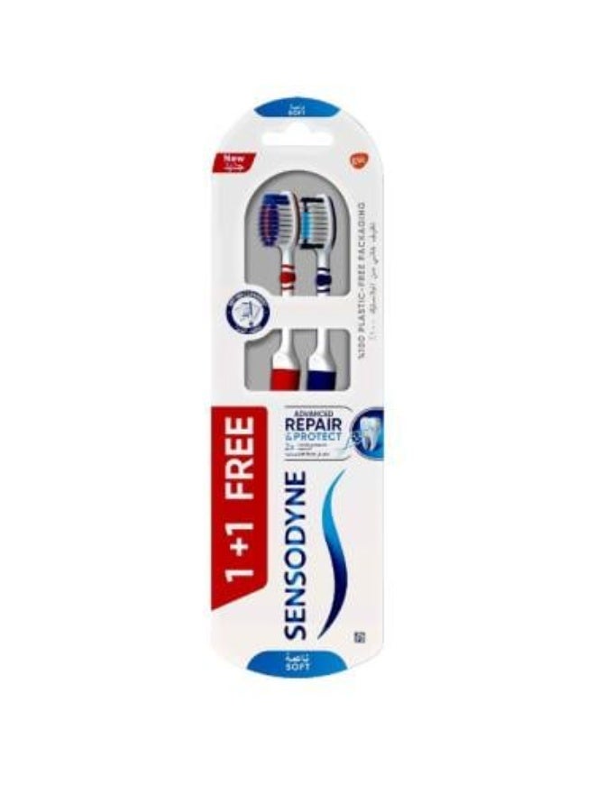Advanced Repair & Protect Soft Toothbrushes, 2-Pack (1+1 Free) Color May Vary
