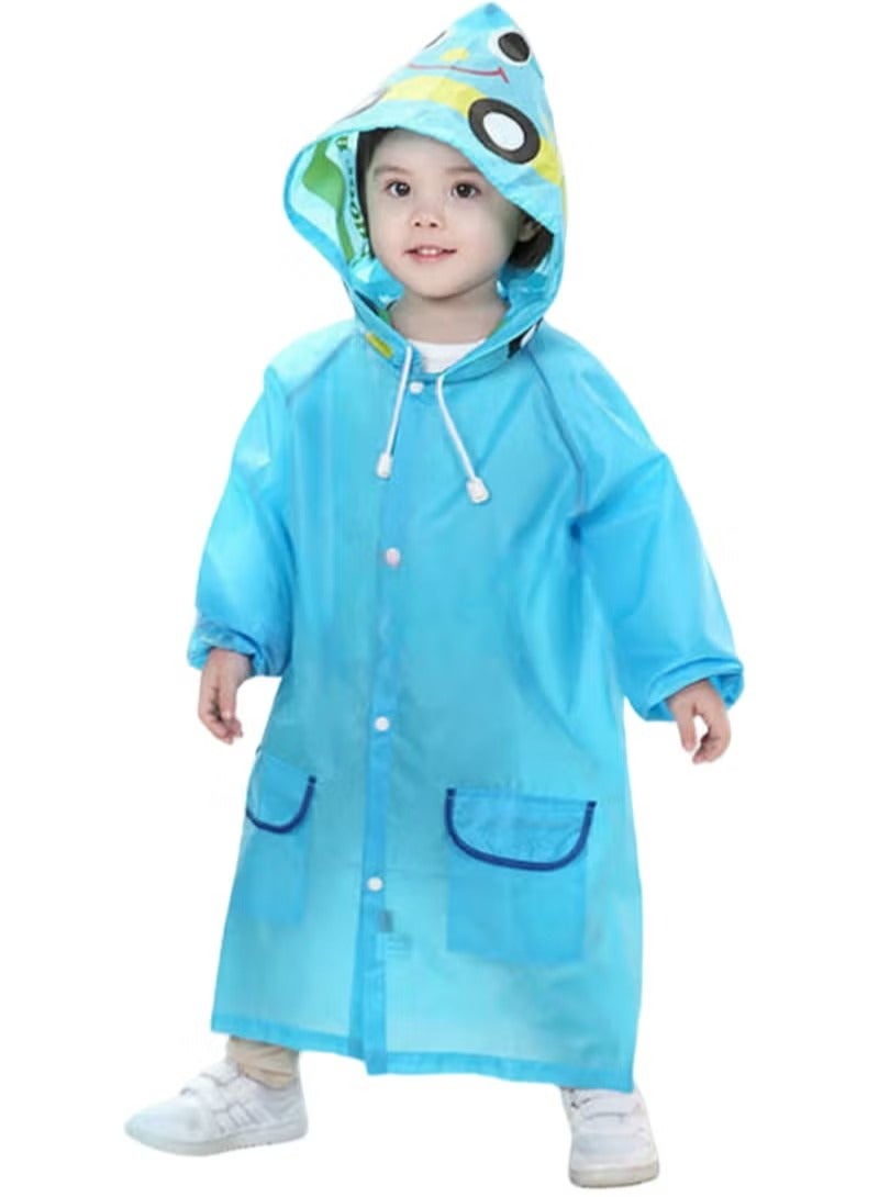 Charming Blue Cartoon Rain Poncho for Kids – Reusable & Waterproof with Hood, Ideal Rain Jacket for Boys and GirlsCharming Blue Cartoon Rain Poncho for Kids – Reusable & Waterproof with Hood, Ideal Rain Jacket for Boys and Girls - Image 3