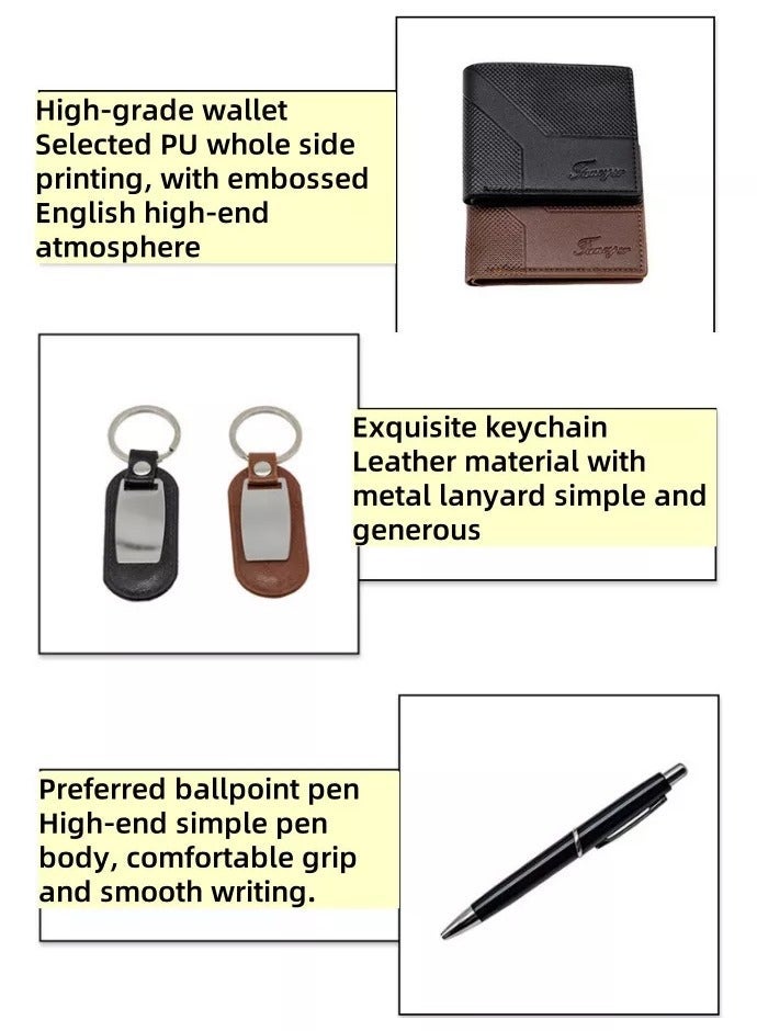 Fancy 6-Piece Elegant Men's Gift Set – Watch, Sunglasses, Leather Wallet, Pen, Belt & Keychain – The Perfect Gift - Image 3