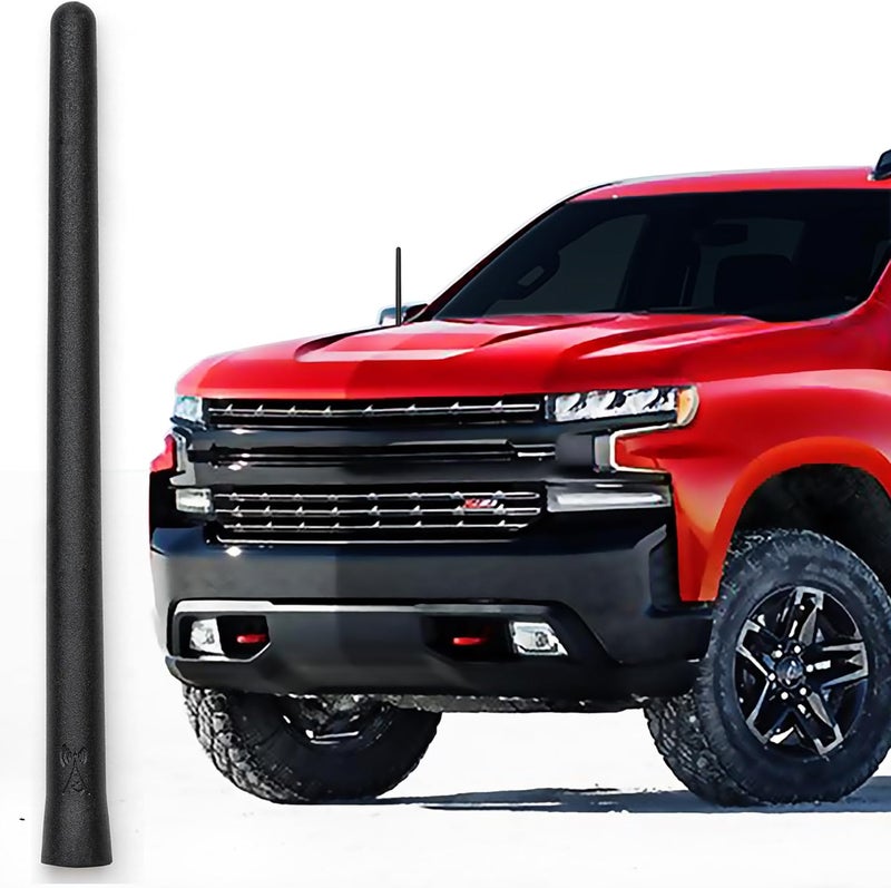 AntennaMastsRus 6 3/4" Short Custom Rubber Antenna for 2006-2018 Chevrolet Silverado 1500 - Image 1