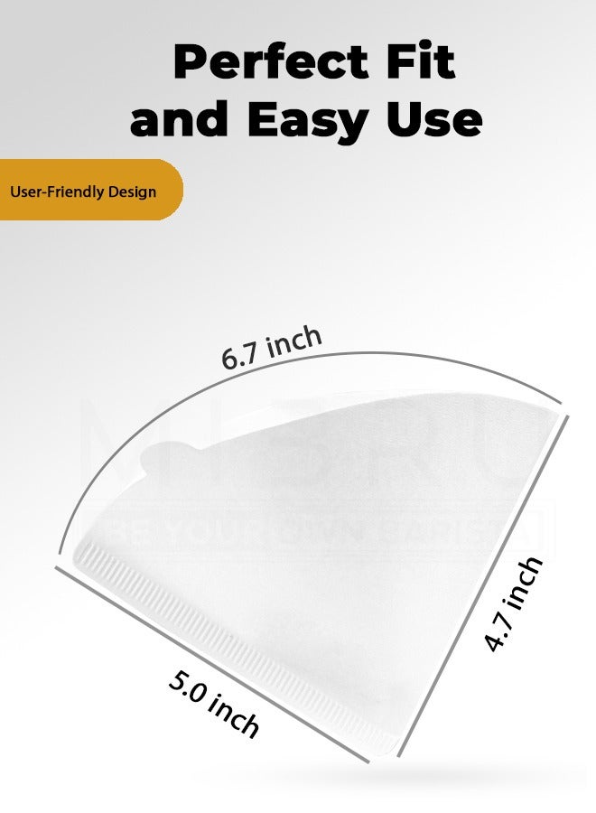 MIBRU Coffee Paper Filters V60 Size 02 White 100 Piece Pack for Coffee Brewing Drip Cone Everyday Use Home and Coffee Shop - Image 5