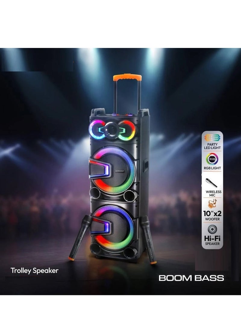 مايكروبلس مكبر صوت ١٠×١٠ بوصة، بقوة ٤٠ واط، مع إضاءة ديسكو، صوت قوي للغاية، صوت ستيريو بلوتوث مضبوط بدقة، نطاق لاسلكي ١٠ أمتار، PS-4819 - Image 2