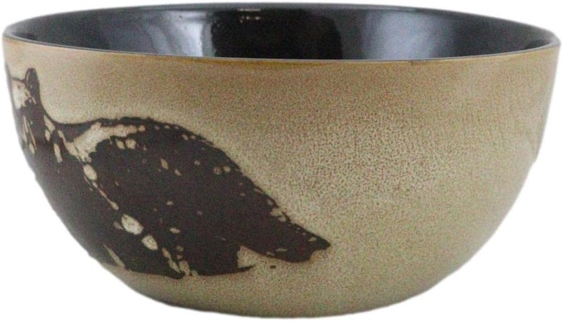 Ebros Gift Ebros Gift Pack Of 2 Rustic Western Forest Black Bear Abstract Art Brown Dinner Pasta Salad Soup Bowls 21O Dinnerware Ceramic Earthenware Kitchen And Dining Cabin Lodge RV Camper - Image 3
