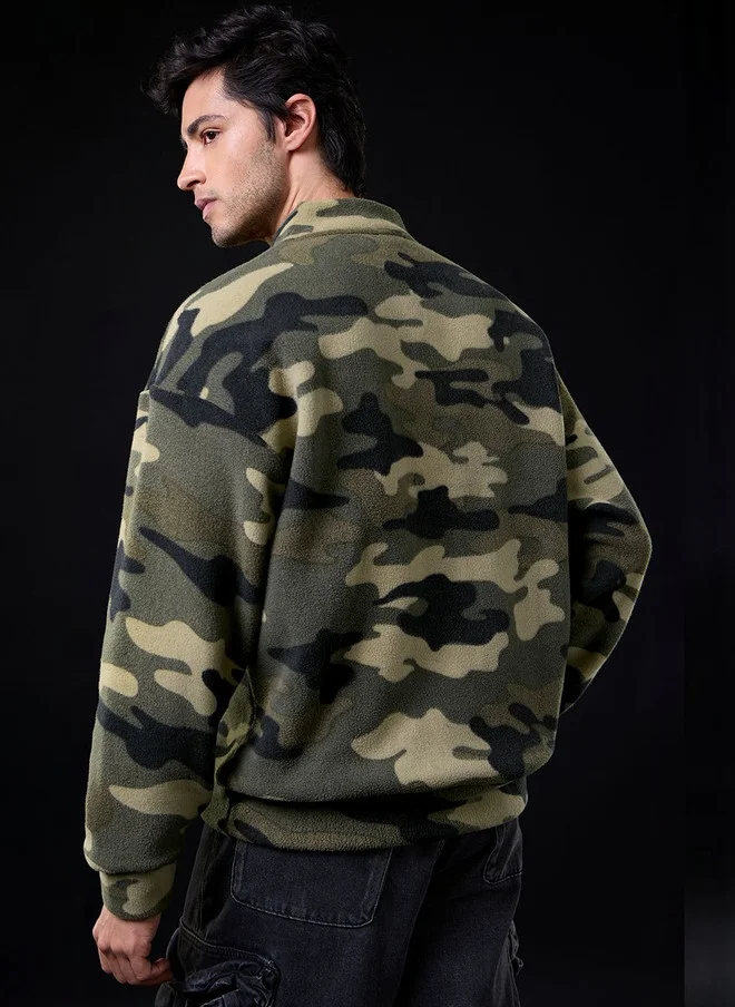 The Souled Store  The Souled Store Men's Oversized Fit Camouflage Printed Sweatshirt  | Best Price UAE