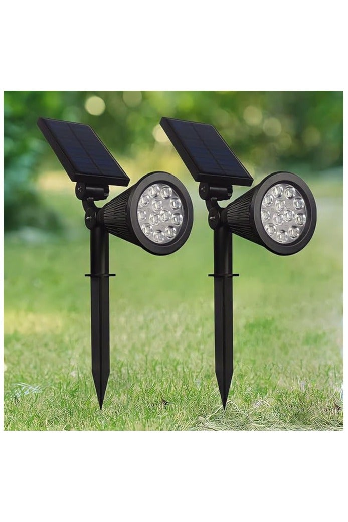 Generic LED Outdoor Solar Garden Light 12LED Waterproof Solar Garden Light Decor Your Home & Garden (2PC,Pack) (WARM WHITE)  - Image 1