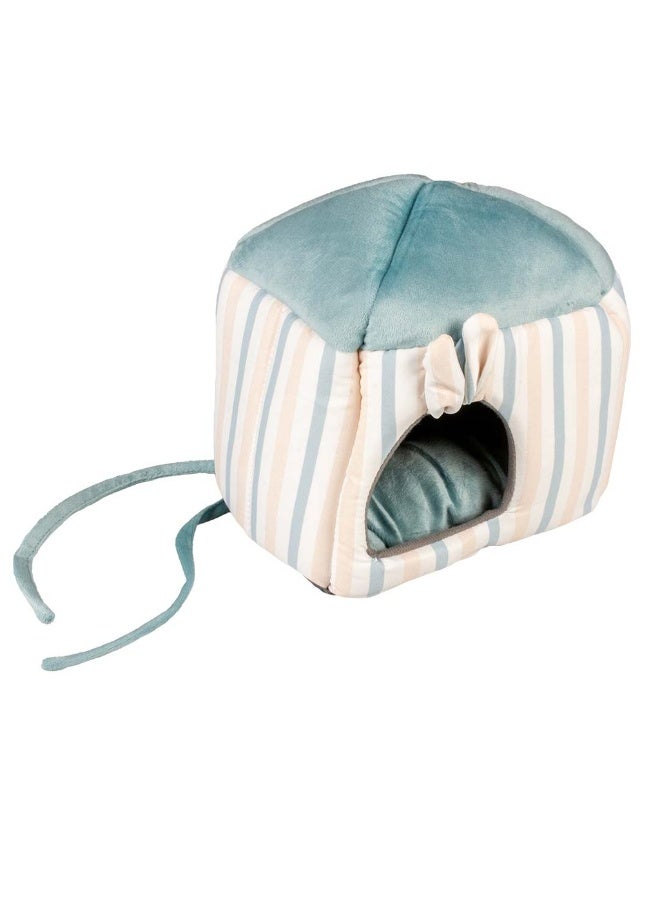 Duvo + Duvo+ Striped hideway House For Small Pets-Plush S - 20x16x20cm Multicolour - Image 1