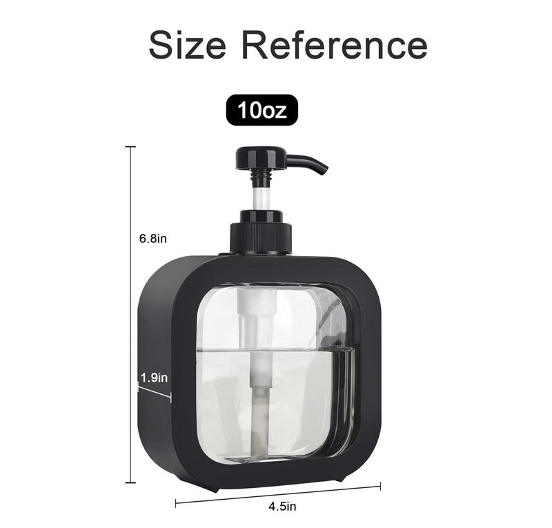 RATAVA Plastic Empty Bottle Soap Dispenser For Bathroom Kitchen Large-Capacity Dispensing Bottled Hand Soap Dish Soap Shower Gel Shampoo Washing Powder Replacement Empty Bottle 1Pc(Black), 10 Ounces - Image 2