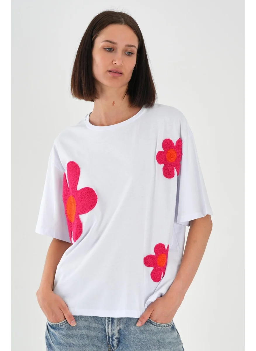 الكسندر جاردي Alexandergardi Flower Patterned Women's T-Shirt