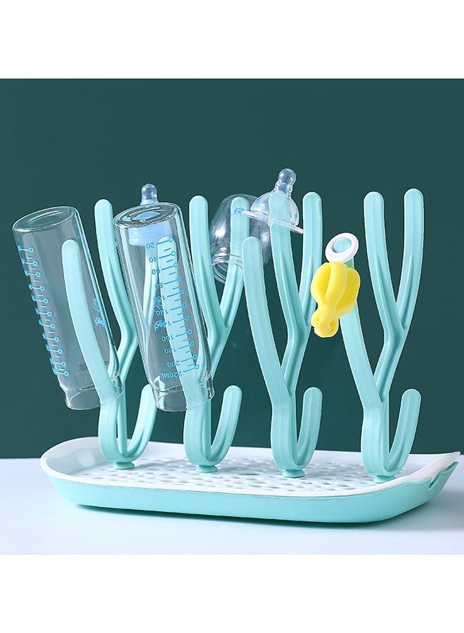 ORiTi Baby Feeding Bottle Drying Rack With Food Garde PP Material,100% BPA Free - Green - Image 5