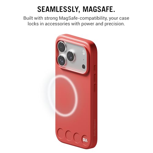 DailyObjects iPhone 17 Pro Stack Classic Magnetic Case Cover | Compatible with Magsafe | Camera & Body Protection | Shock/Scratch Proof| Dual Hybrid Protection | Wireless Charging - Coral Red - Image 2