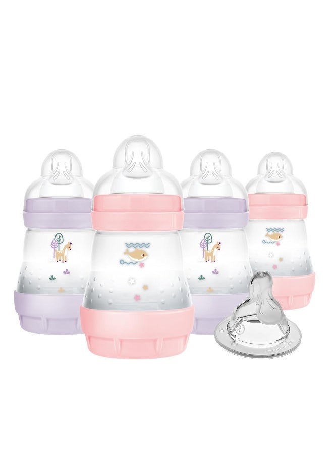 MAM زجاجات مAM 5 أونص سهلة البدء مضادة للمغص للأطفال، تدفق بطيء مع حلمة متوسطة إضافية، تقلل من المغص والغازات والارتجاع، سهلة التنظيف، خالية من BPA، زجاجات للأطفال حديثي الولادة، 0-3 أشهر - Image 1