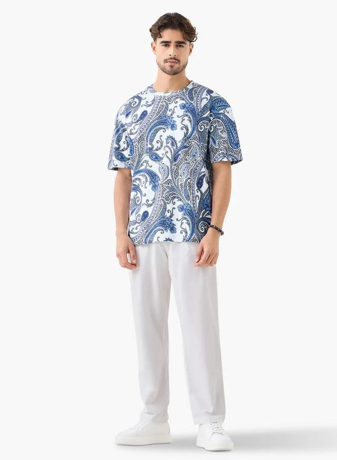 Iconic Iconic Paisley Print Crew Neck T-shirt