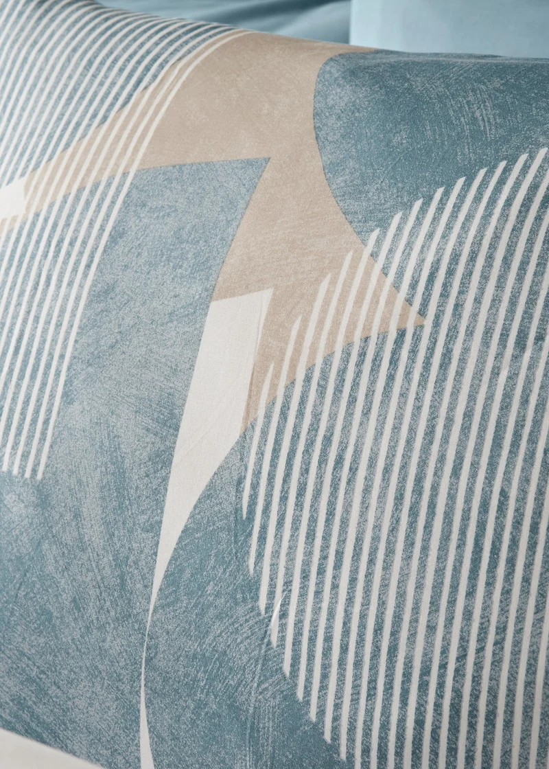 Matalan Blue Textured Geometric Duvet Set