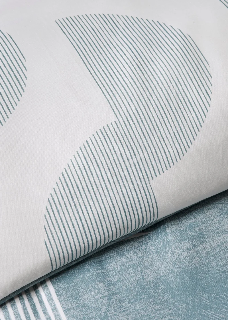 ماتلان Blue Textured Geometric Duvet Set