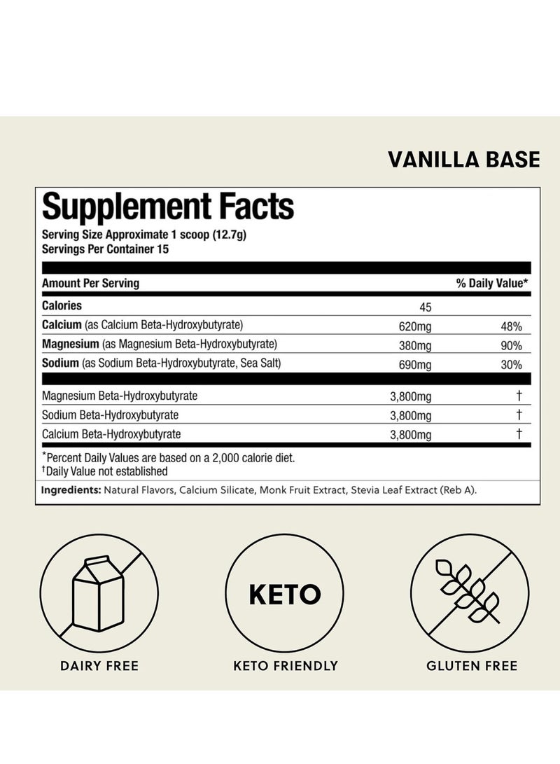 Perfect Keto Exogenous Ketones Powder Caffeine Free Energy, Keto Diet, Focus & Workout Support, Vanilla, 6.7 oz 15 Servings - Image 3