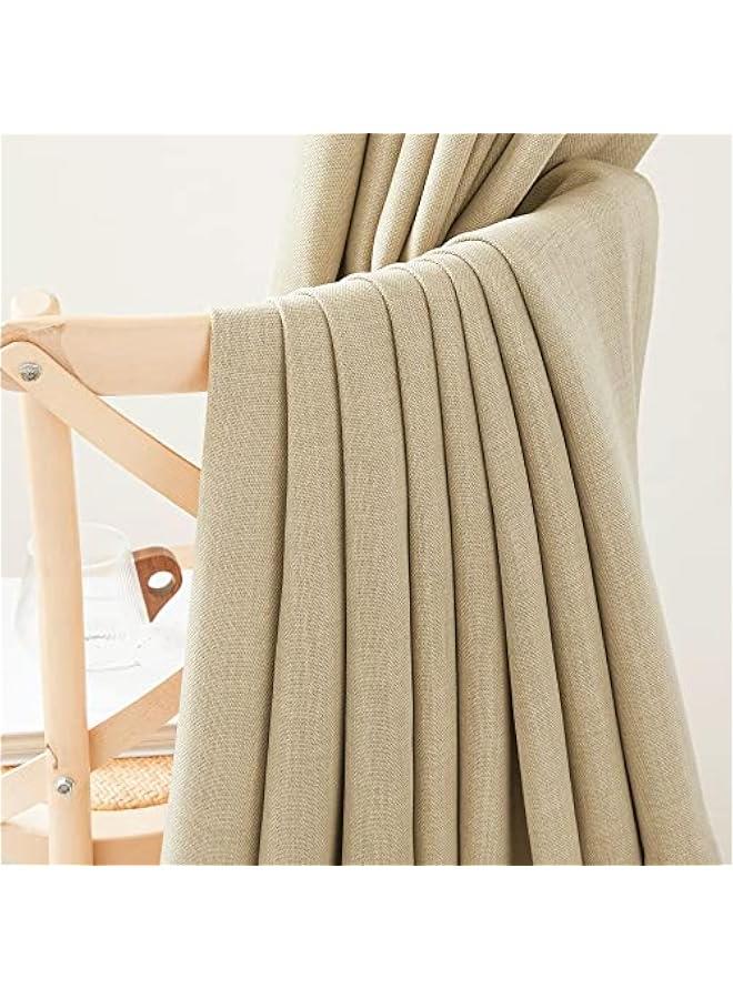 Arabest Thick Faux Linen Room Darkening Curtains, Hook Belt/Rod Pocket/Back Tab Light Blocking Sound Dampening Drapes Thermal Curtains for Living Room/Bedroom, W50 x L120, 1 Panel  - Image 5