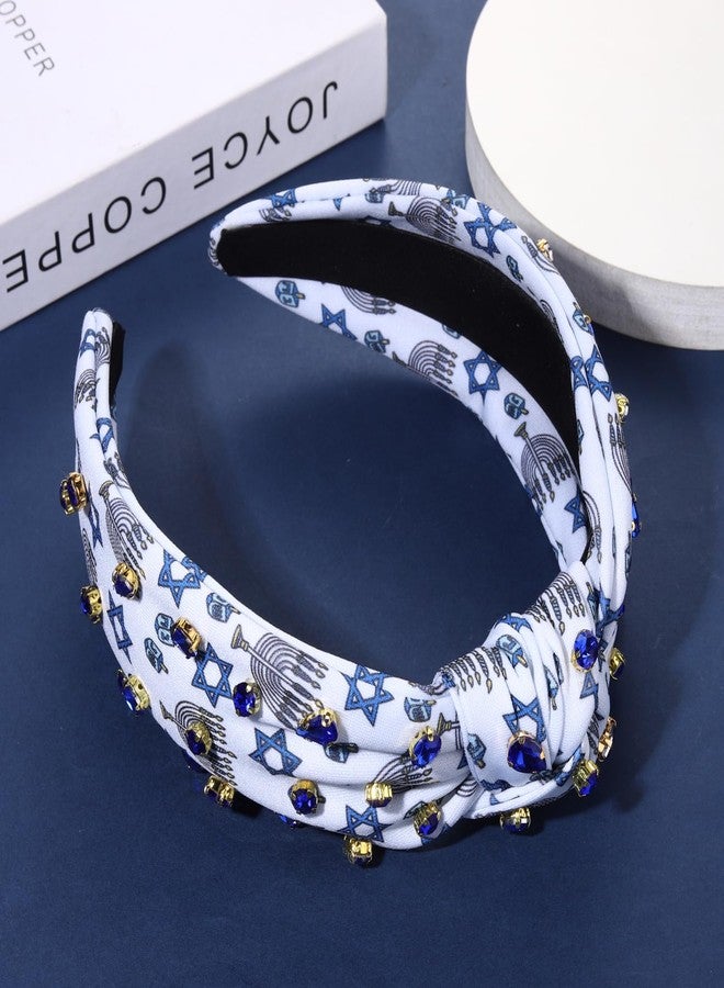 فالين طوق رأس PHALIN لعيد الأنوار (حانوكا) للنساء، طوق رأس على شكل نجمة، مزين بأحجار الراين الكريستالية الزرقاء، طوق رأس معقود، إكسسوارات ملابس عيد الأنوار (حانوكا)، هدايا عيد الأنوار (النمط B) - Image 5
