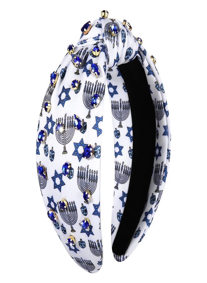 فالين طوق رأس PHALIN لعيد الأنوار (حانوكا) للنساء، طوق رأس على شكل نجمة، مزين بأحجار الراين الكريستالية الزرقاء، طوق رأس معقود، إكسسوارات ملابس عيد الأنوار (حانوكا)، هدايا عيد الأنوار (النمط B) - Image 1