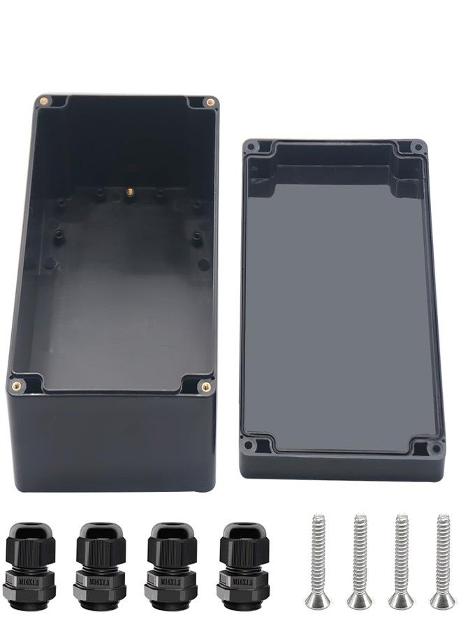 Otdorpatio صندوق مشروع Otdorpatio، صندوق كهربائي أسود من مادة ABS، مقاوم للماء بمعيار IP67، صندوق توصيل إلكتروني، علبة طاقة مع غدد كابلات لمشاريع DIY، 7.9 × 4.7 × 3 بوصة (200 × 120 × 75 مم). - Image 1