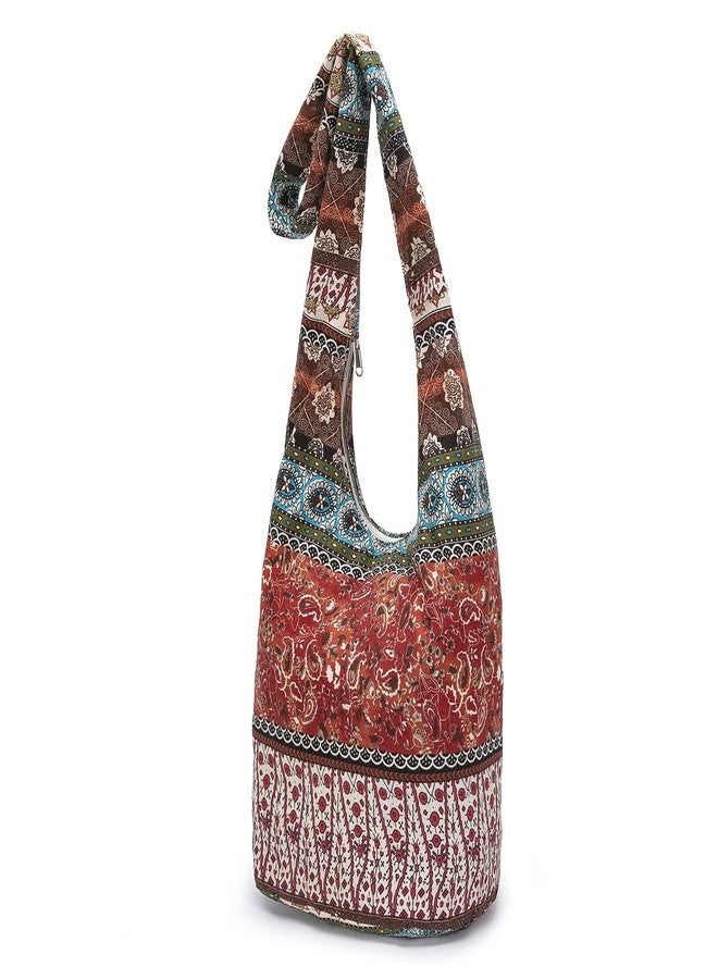 Coton Pose Women Shoulder Handbags Fashion canvas Hippie Crossbody Bags Bohemian Animal Prints Hobo Bags (Orange) - Image 2