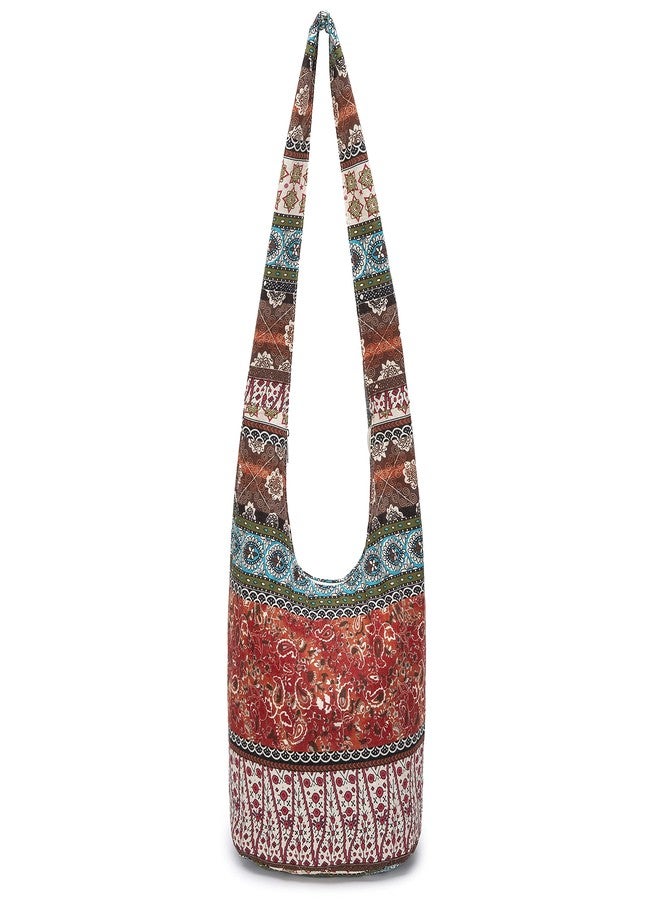 Coton Pose Women Shoulder Handbags Fashion canvas Hippie Crossbody Bags Bohemian Animal Prints Hobo Bags (Orange) - Image 1
