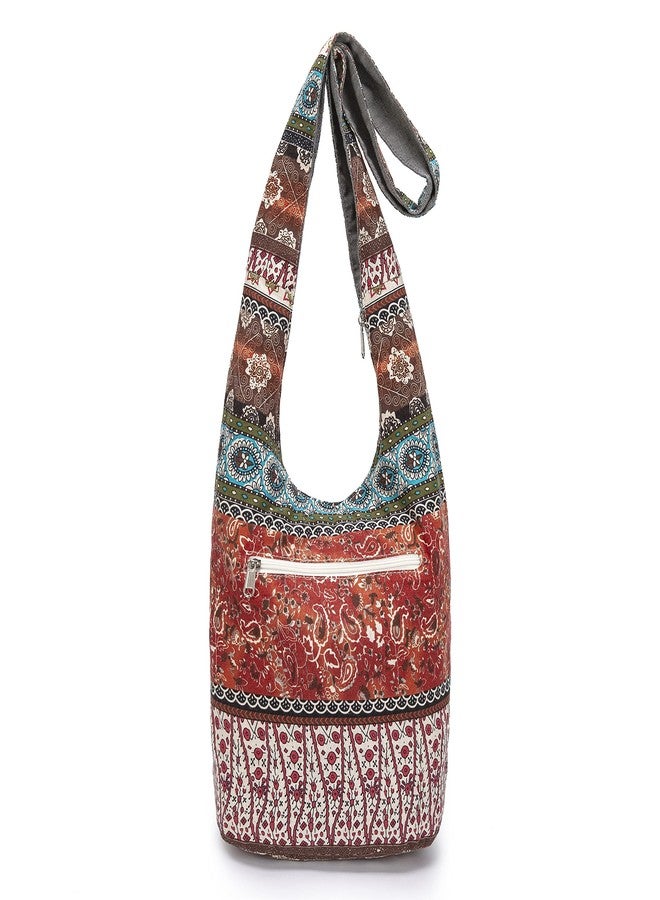 Coton Pose Women Shoulder Handbags Fashion canvas Hippie Crossbody Bags Bohemian Animal Prints Hobo Bags (Orange) - Image 4