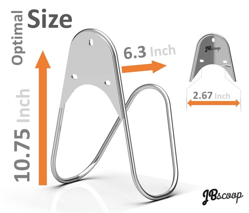 JBscoop Garden Hose Holder Stainless Steel Small Wall Mount Garden Hose Hook, Ideal for Water, Air, Hydraulic Hose, Ropes, Extension Cords Heavy Duty & Rust Proof (2) - Image 3