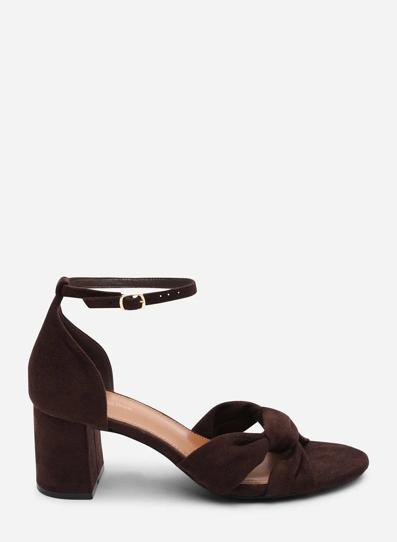 ويرز ذات فروم Avelia Dark Brown Strappy Block Heel Sandal