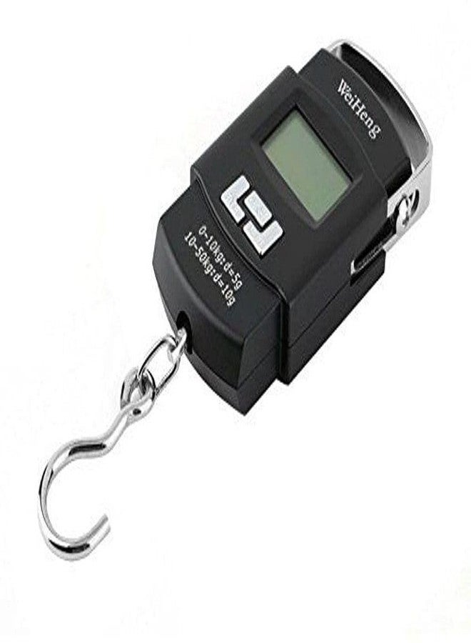 Weight Machine for Luggage, Wait Machine, Luggage Wighing Scale, Digital Weighing Scale, Bag Weighing Scale for Luggage, Electronic Portable Fishing Hook Type Digital LED Screen, 50 kg (Black) Vcx-702 - Image 1