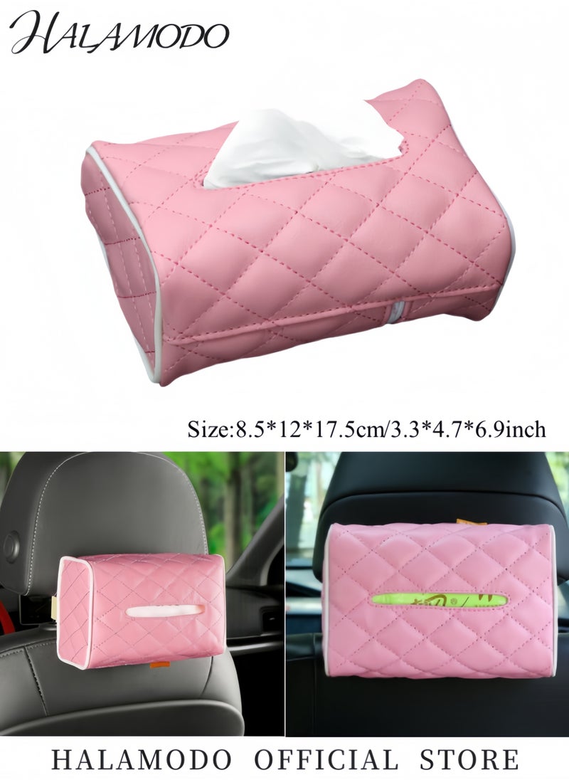 Generic Car Tissue Holder Upgraded Version Hanging Tissue Holder in Car, Premium PU Leather Car Napkin Holder for Storage& Organization  - Image 5