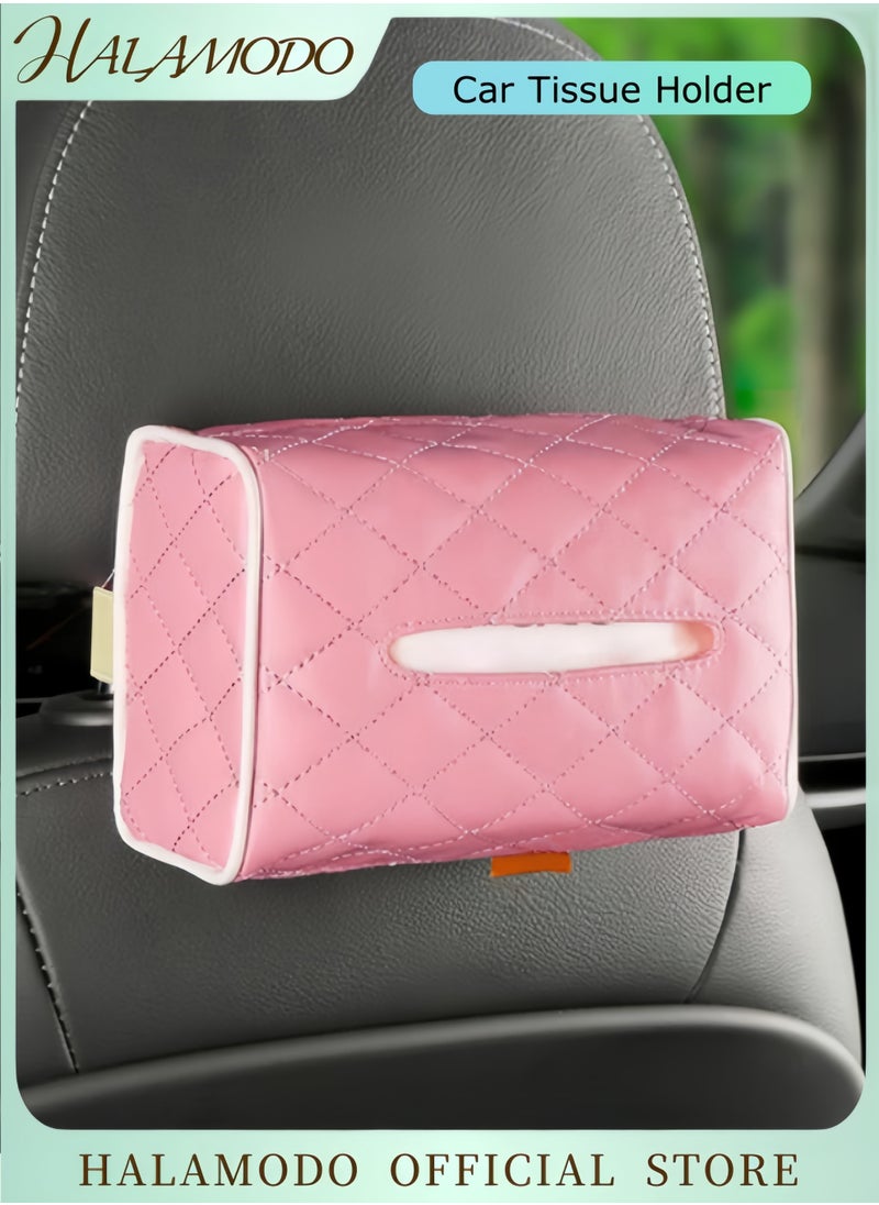 Generic Car Tissue Holder Upgraded Version Hanging Tissue Holder in Car, Premium PU Leather Car Napkin Holder for Storage& Organization  - Image 1