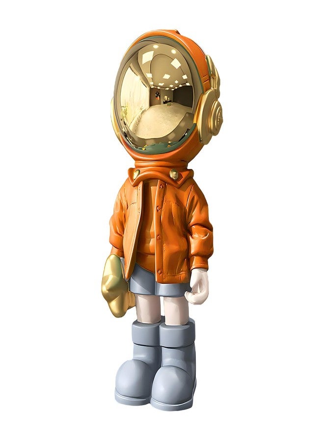 Dosker Small Astronaut Statues Mini Spaceman Sculpture Polyresin Arts Gifts Orange Figurine Ornament Room Decor for Men,Home and Desktop Accessories Tabletop Decoration, Living Room, Office, Bookshelf - Image 1