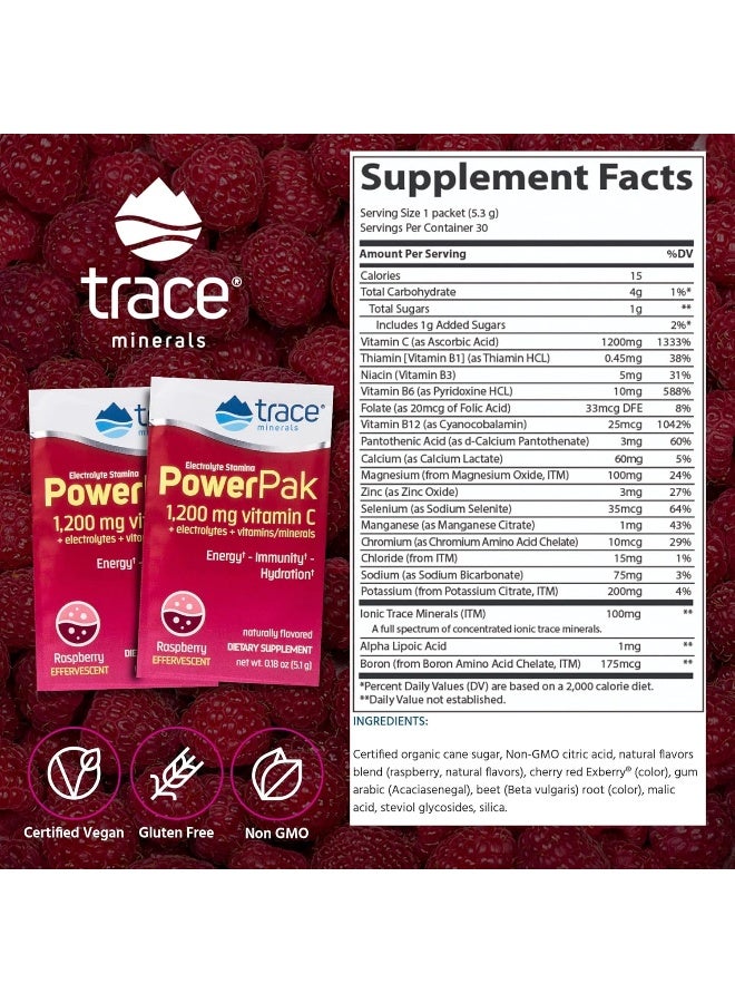 Trace Minerals Research Trace Minerals PowerPak Raspberry Electrolyte Stamina  - Image 4
