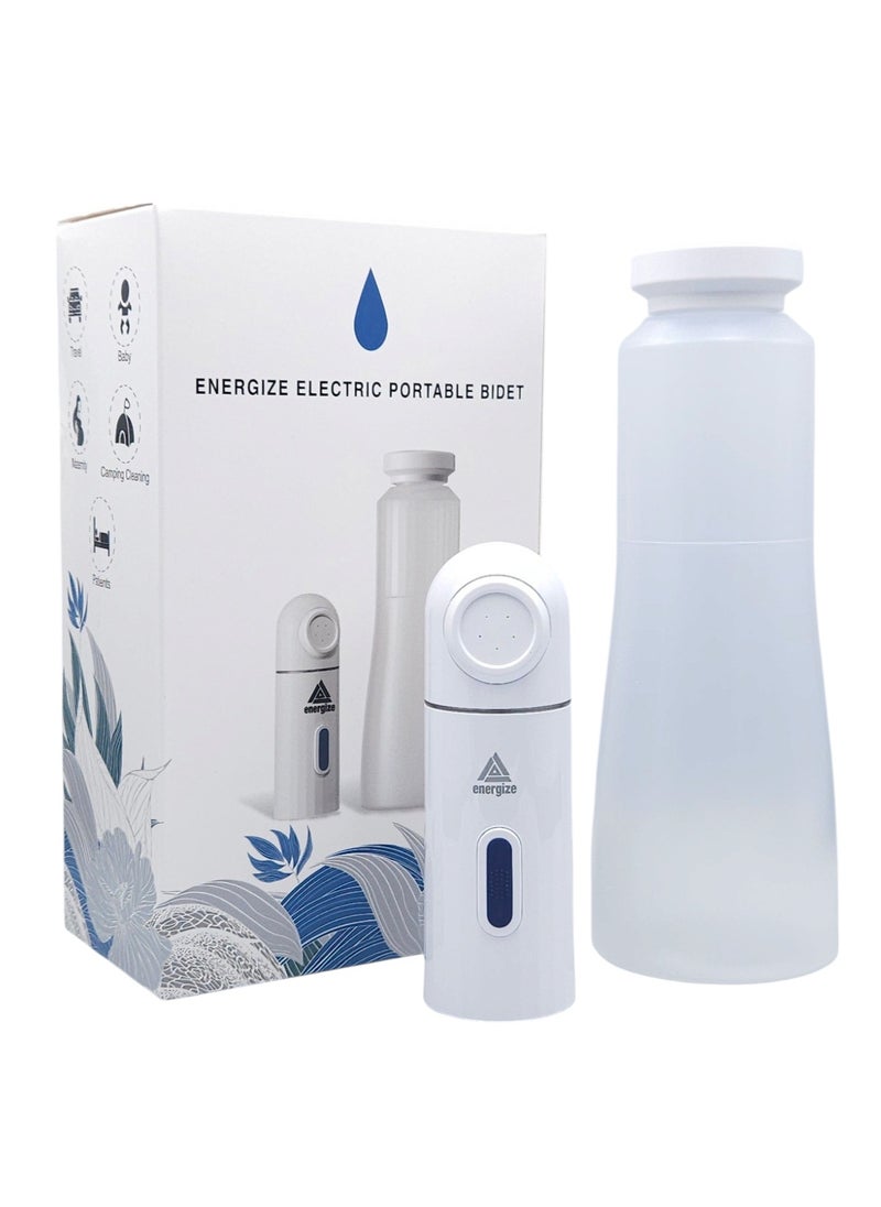 Energize Portable Bidet With 350ml Reservoir, High Pressure Mini Electric bidet Rechargeable Handheld Travel Bidet, Portable shattaf Water Sprayer for Women and Men, Personal Hygiene Cleaning, Postpartum Care  - Image 1