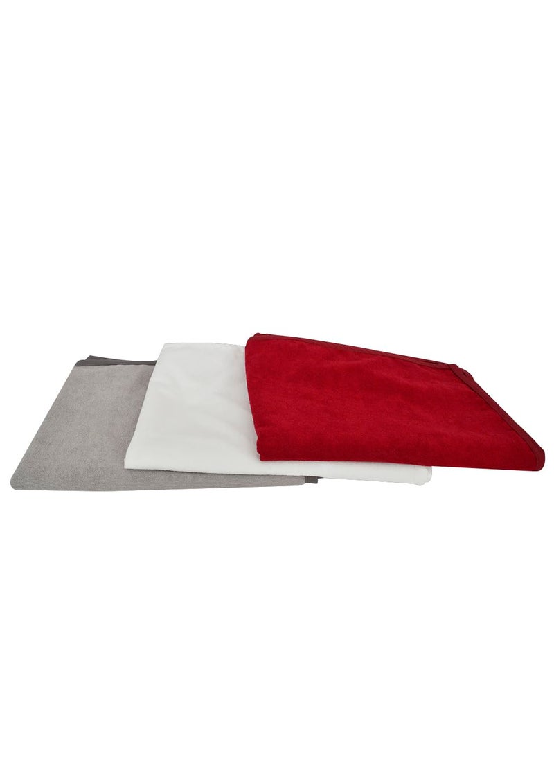 ADBENI HOME ADBENI HOME Ecofriendly Terry Cartridge Cotton Quick Dry Sheet for New Born Babies Toddler Bedding Reusable Waterproof Extra Absorbent Crib Sheet 210GSM Large 140x100 cm Grey White Maroon  - Image 1